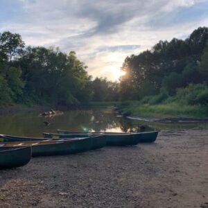 Hocking Hills Canoe Livery canoes on the river